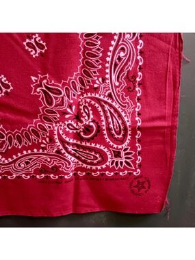 20x20 Vintage Red Cowboy Biker Hanky Bandana 100% Cotton Made In USA Wamcraft